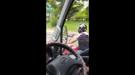 When you use a helmet for the first time! Pillion passenger puts hard hat on the wrong way round