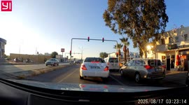 car accident recorded with dashcam