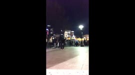 Time laspe of street magic show