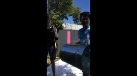 Australian takes trash can headshot