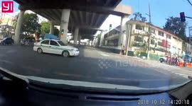 Police car runs red light and causes serious collision