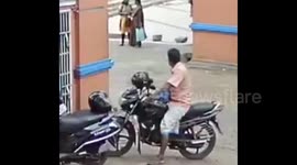 Helmet saves rider’s life after he flies into a wall