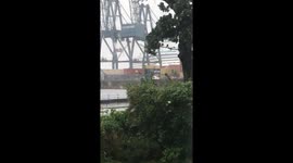 Cruise ship in Greenock breaking its moorings