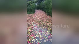 Newsflare Edit - @HTnewsroom The road near Byecross Farm at Preston on Wye today..... https://t.co/jQ1hJyNiUk