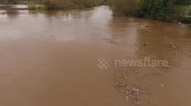 Storm Callum Apples floating down the river & flooding