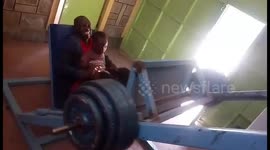 Child doing Leg Press 180lbs