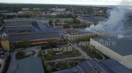 Train factory burning down!