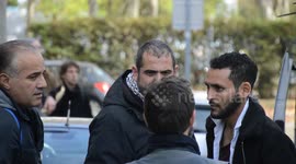 Demo against Mcdonald. From train station Gare de Saint-Quentin-en-Yvelines to a Headquarter of Mcdonald France. Presence of Gael QUIRANTE, a powerful french syndicalist of La Poste 23 october 2018. 11h30