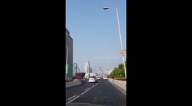 Driving through Shanghai, China