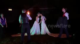 Brides celebrate marriage by burning their dresses