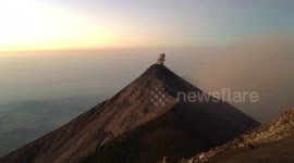 Breathtaking eruption of Volcano Fuego, filmed from the top of Acatenango, 5 a.m.
