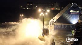 Storm Eleanor hits Newquay, Cornwall, UK