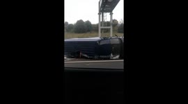 3 injured after vehicle overturns on M20, closing 2 lanes