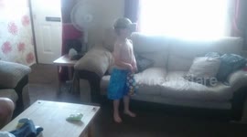 Why kids and VR don't mix as 5-year-old tumbles over couch in terror