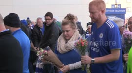 Leicester City fans lay flowers at King Power after owner's helicopter crashes