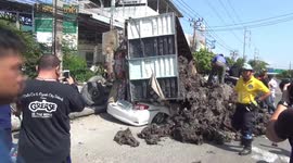 RAW: Woman pulled alive from crushed car after being buried under 14 tonnes of soil