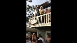 Pouring wine at a college party