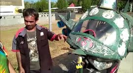 Man who dreams of flying turns moped into F-16 fighter jet
