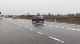 trucks are passing through