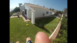 Stranger Takes a Fast and Hard Football To The Face! **Poor Guy**