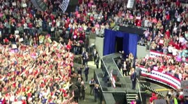 Crowds cheer as Trump makes entrance at Fort Wayne, Indiana rally