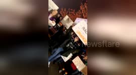 Protesters gather outside Trump rally in Cape Girardeau, Missouri