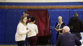 Midterm Election: Voters Line Up at Voting Booth