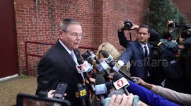 New Jersey Senate race: Menendez speaks to reporters after voting