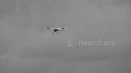 R/C model aircraft tips over on landing