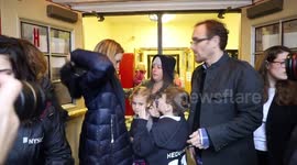 NJ-11: Mikie Sherrill leaves polling site with kids after voting