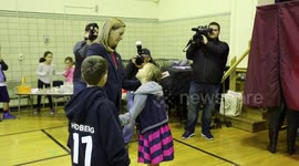 NJ-11: Mikie Sherrill votes with her children