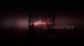 Eyewitness footage shows emergency crews rushing to scene of mass shooting at California bar