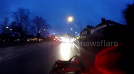 Pothole ejects pannier bag from rack and punctures bicycle tyre