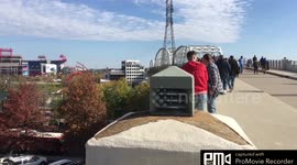 PRE RUSSIAN FEDERATION PRE PLANNED NUCLEAR ATTACK ON US ON COLD CALM DAY IN US AS FANS FILE IN TO GAME