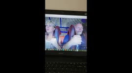 Couple take a ride on the sling shot in Myrtle Beach,  SC