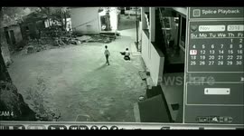 Miraculous escape of a child who fell from first floor while running to catch Kite in India