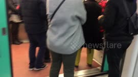 A man with goat arrested in Metro Line 1 in Paris