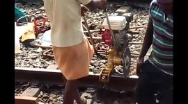 Thermite welding, replacing rail lines cutting & welding( Indian)