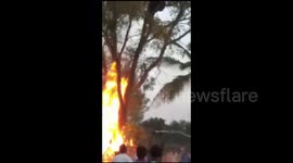 Truly heartbreaking footage shows moment Indian villagers try to burn alive helpless bear