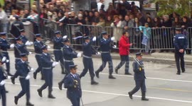 Civilian crashes army parade and march with the soldiers ends up being caught by police