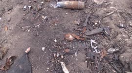 Shrapnel needles from Ukraine Mortars & ammo left at a Ua base that held 5000 Ua soldiers solntsevo