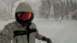 Buried under 5ft of snow in upstate New York