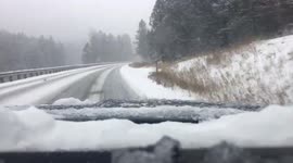 Time Lapse driving through snowy Gallatin Valley Montana