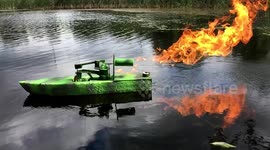 Rc Warship With Jet Engine