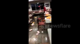 Trash strewn across Houston fast food restaurant after epic high-school food fight