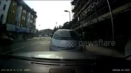 Cyclist takes a tumble at a #Pothole in Cazenove Road in #Hackney. Luckily cyclist was unharmed (nearby car damaged) http://t.co/Yhcbu33UKs