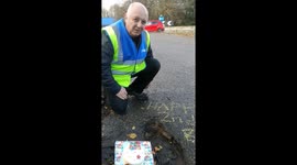 A43 A422 roundabout Pothole 2nd Birthday!