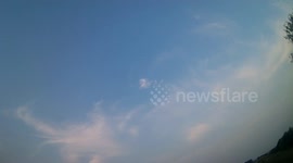 Sign in the sky, roman number seven in the sky, cloud in the form of a number