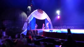 Female acrobatics on bicycles