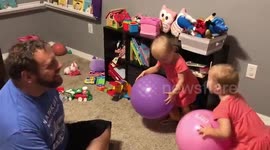 Twins’ cartoon reaction to books on the head